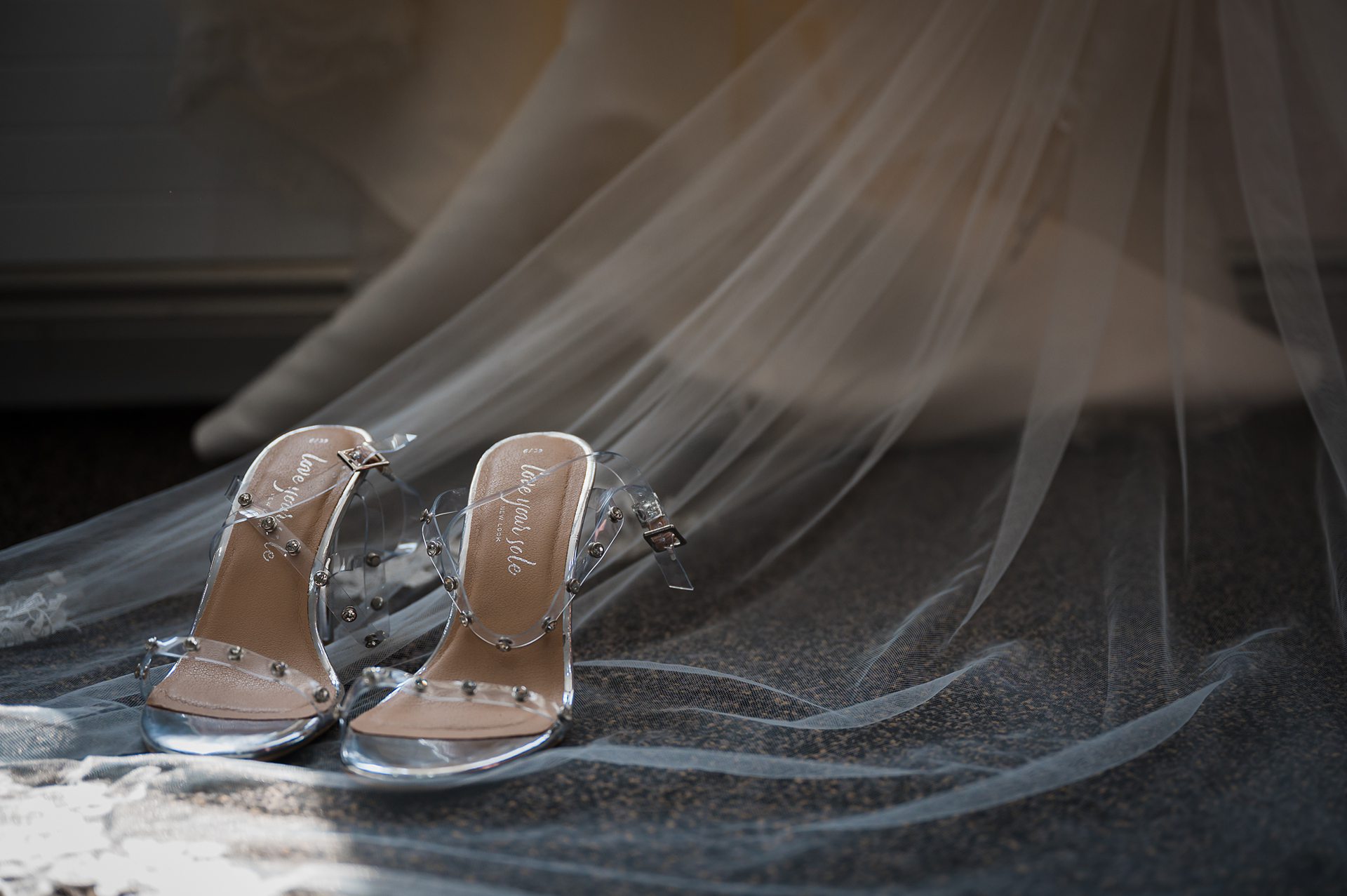 photo of the brides wedding shoes
