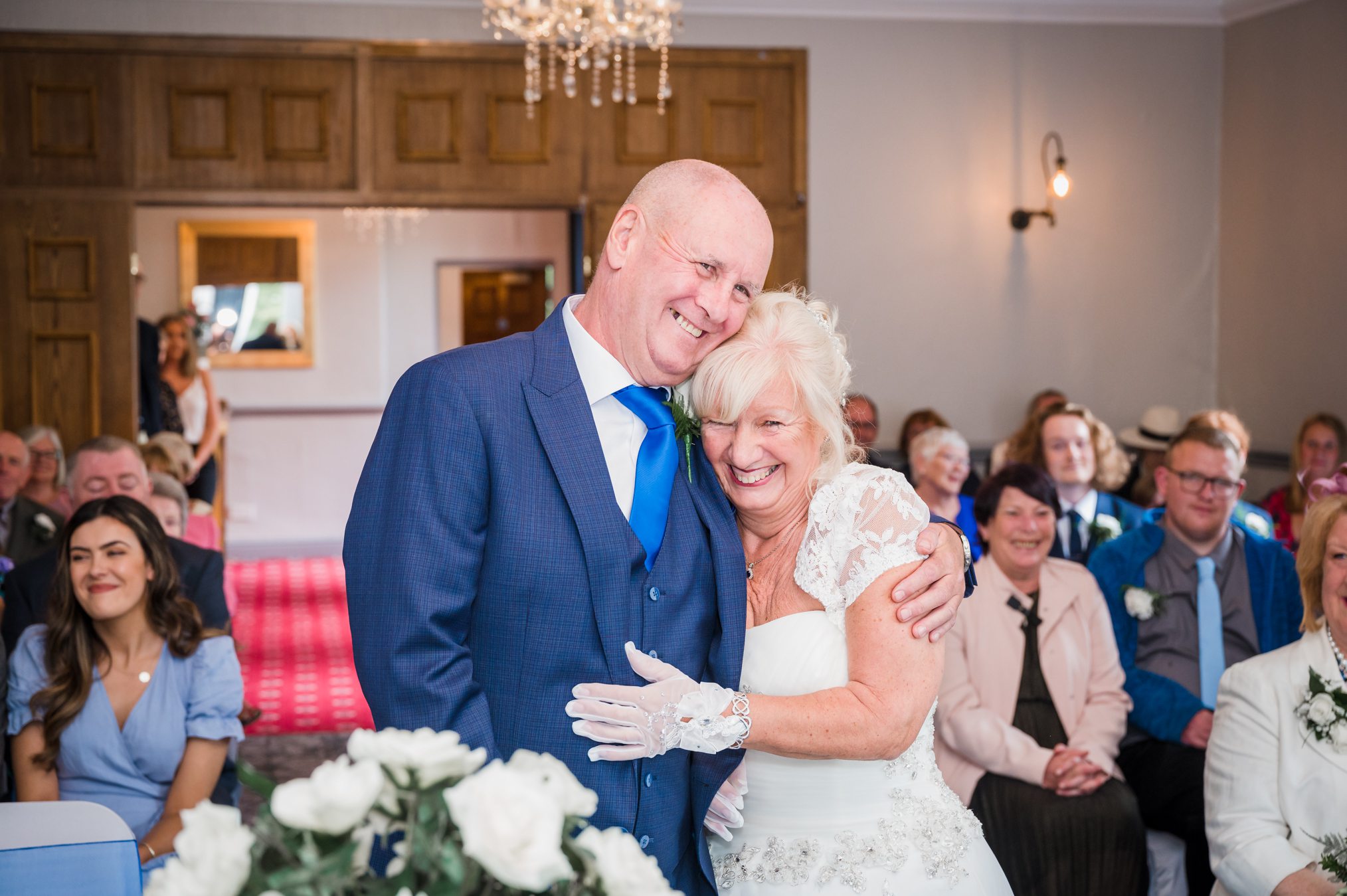 picture form the wedding service, Bride and Groom portraits - Holmfield Arms